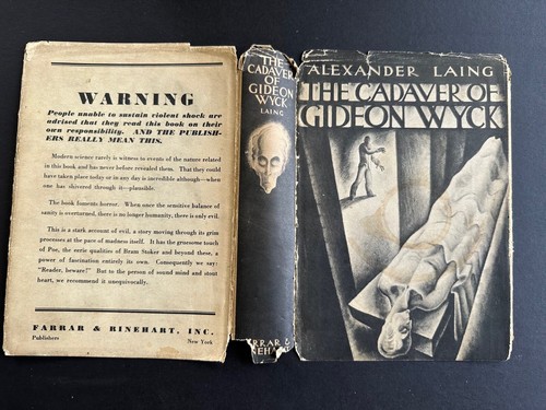 The Cadaver of Gideon Wyck by Alexander Laing - 1934 - 2nd Printing , HC Book DJ - Imagen 3 de 15