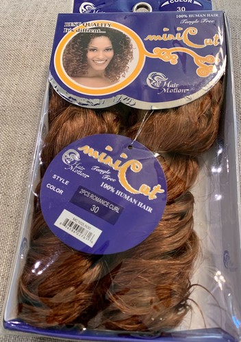 MOVIMIENTO DEL CABELLO Mini Corte 2 piezas Extensiones Rizado Romance 100% Cabello Humano #F30 Med Auburn - Imagen 4 de 5