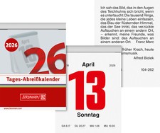 Tages Abreisskalender BRUNNEN 1070302006 Nr. 2 Kalender 2026 Tagesblock 54 x 71