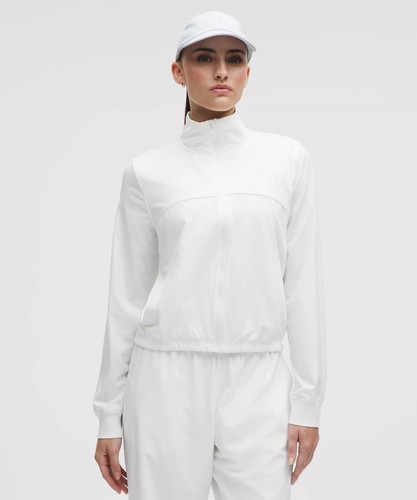 Court Rival Tennis Trainingsjacke: weiß/weiß - Größe 4