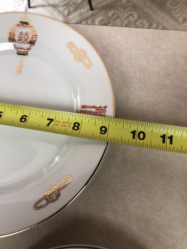 42 Wan Fa OO Porcelain Bowls Saucers Cups Gold Trim Lanterns Taipei - Picture 15 of 20