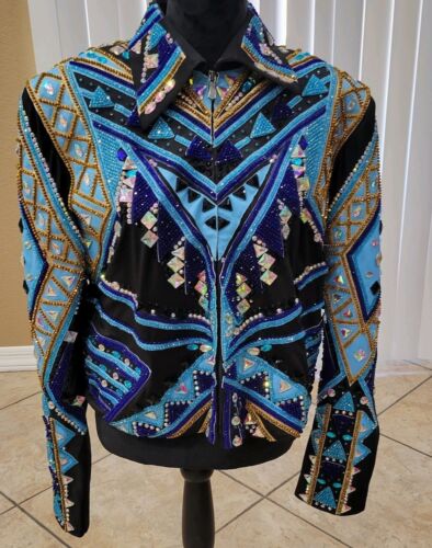 Damen kristallverzierte Western Pleasure Show Jacke mit passendem Navajo - Bild 2 von 9