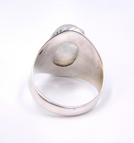 9.5 GM 925 Plata de Ley Natural Arcoiris Piedra Luna Colgante Anillo Tamaño 12" - Imagen 4 de 7