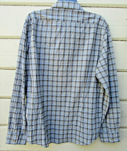 Camisa John Varatos EE. UU. XL Para Hombre a Cuadros LS Informal Arrugas Fruncir - Imagen 2 de 8
