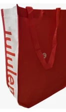 Lululemon Large Red And White Logo Reusable Shopping Bag New