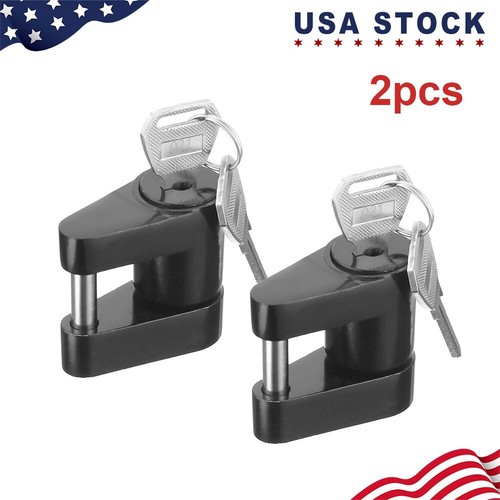 New 2 Pack Black Trailer Coupler Locks, Padlock, Dia 1/4 Inch, 3/4 Inch Span USA - Picture 1 of 6