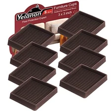 Furniture Coasters,8 Pcs 3” Caster Cups - Non Slip Pads Hardwoods Floors Skid Gr