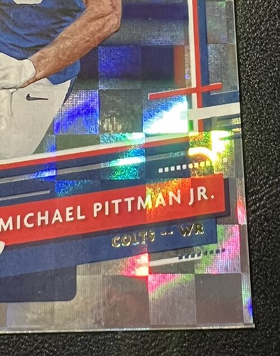 MICHAEL PITTMAN DONRUSS ROOKIE "CHECKERBOARD" RIFRATTORE PRIZM SP variante RC - Foto 7 di 12