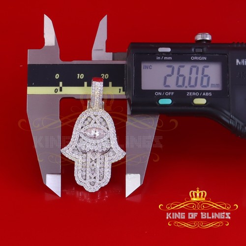 3,00ct Moissanit VVS D Baguette 925 silber weiß Hamsa Anhänger für Damen - Bild 10 von 12