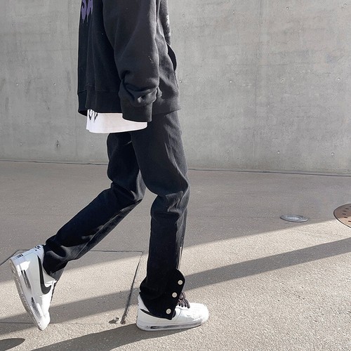 Men's Jeans Autumn Loose Hip Hop High Street Jogger Casual Denim Baggy Pants Us - Picture 3 of 6