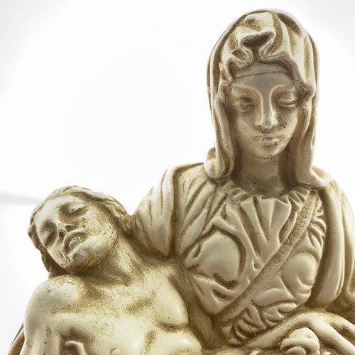 Pieta Sculpture Figure Ivory Color Ceramic Statue Jesus Mary Religious Figure - Picture 3 of 11