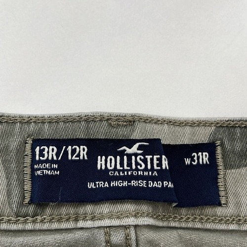 Hollister Green Camo Cargo Ultra High-Rise Utility Dad Pants Size 13 junior’s - Picture 6 of 7