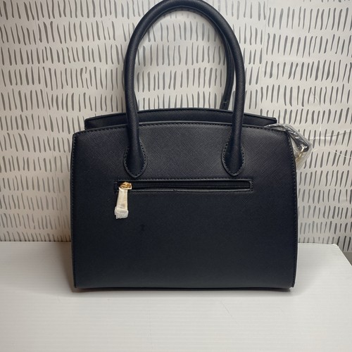 Isabelle PETA Vegan Tote Shoulder Bag Faux Leather Zip Closure NWT Black - Picture 8 of 12