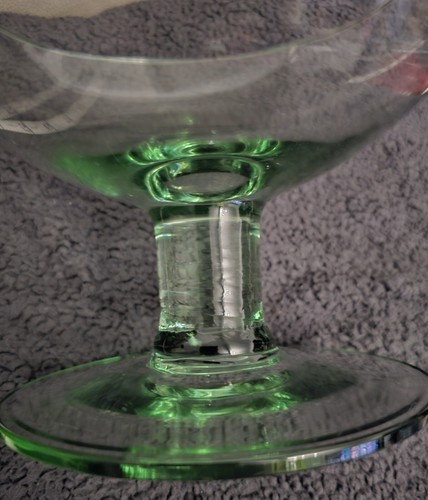 Vintage Green Glass Pedestal Footed Bowl Wedding DecorPlant Trifle Cocktail Bar - Picture 8 of 15