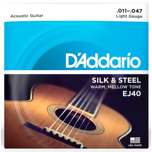 D'Addario EJ40 Silk and Steel Ball End Acoustic Folk Guitar Strings