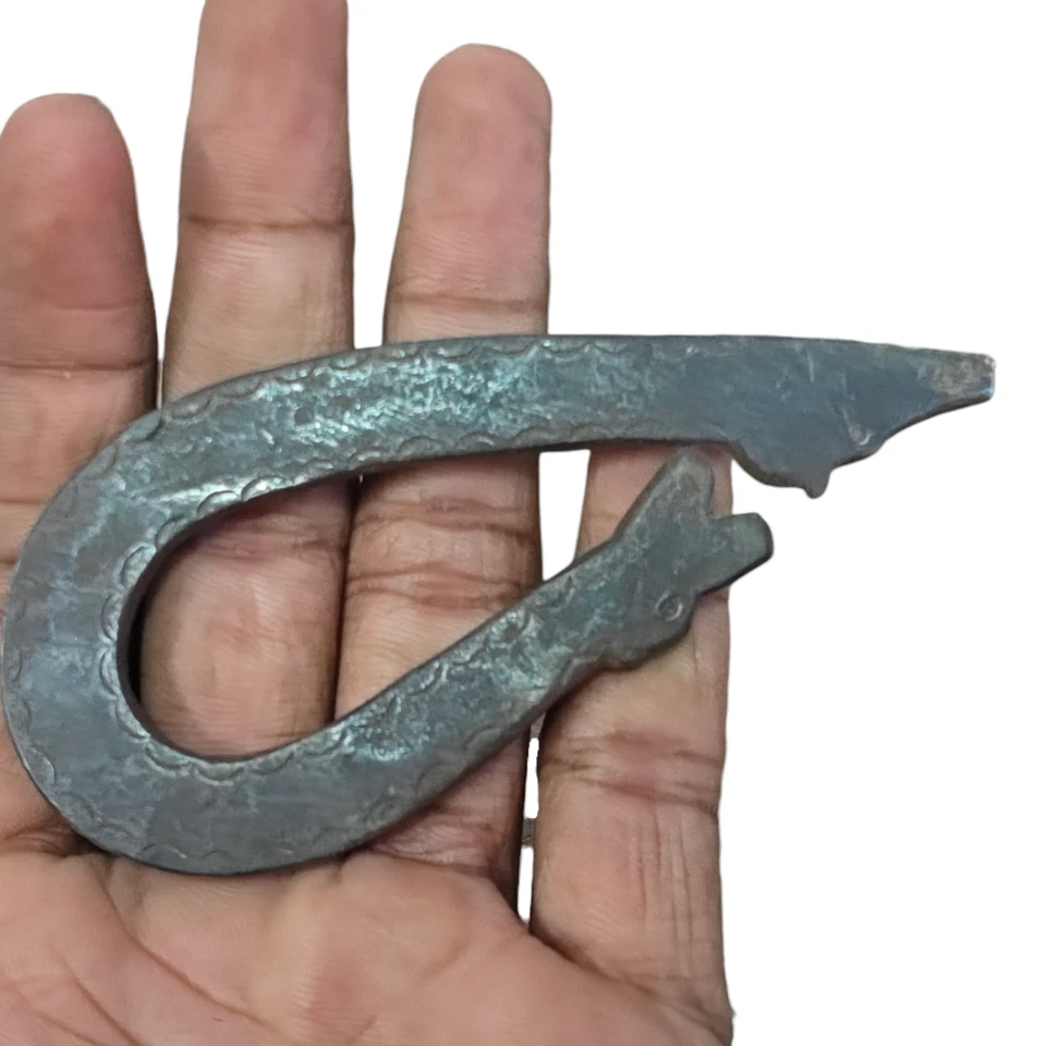 Старинный винтажный антикварный железный редкий огненный нападающий ручной работы в форме дракона 1850-е - Изображение 2 из 4