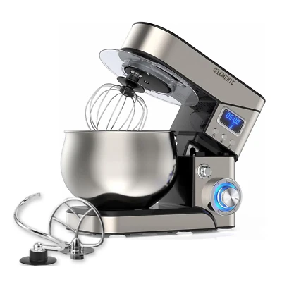 KB ELEMENTS KB-ELEMENTS Küchenmaschine 2000 W, Teigknetmaschine mit 5L Schüssel, Timer