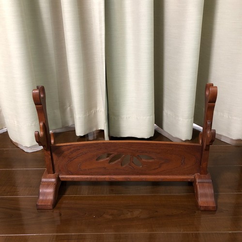 KATANA-KAKE Japanese Wooden Openwork Sword Rack 3 Hooks L20.7×H13.4×D7.7 inch FS - Picture 6 of 17