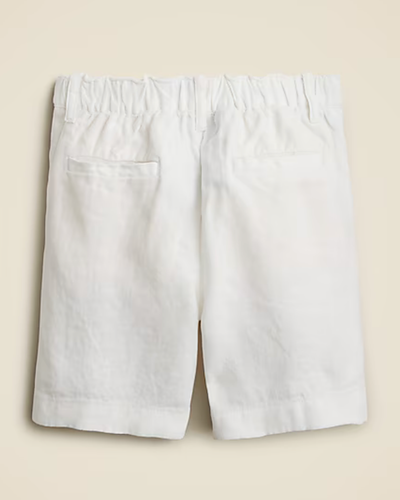 NWT J.Crew Crewcuts $49.50 Boys' Bleecker pleated short in linen, White, Sz 8 - Picture 4 of 5