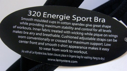 Le Mystere 320 Energie UW Medium/High Impact Sports Bra Black 32C NWT - Picture 7 of 7
