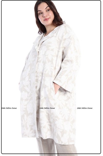✨MARINA RINALDI  LINEN Duster COAT   Plus size 31-US W22_It60_De52_Fr56_Gb26 - Picture 5 of 20
