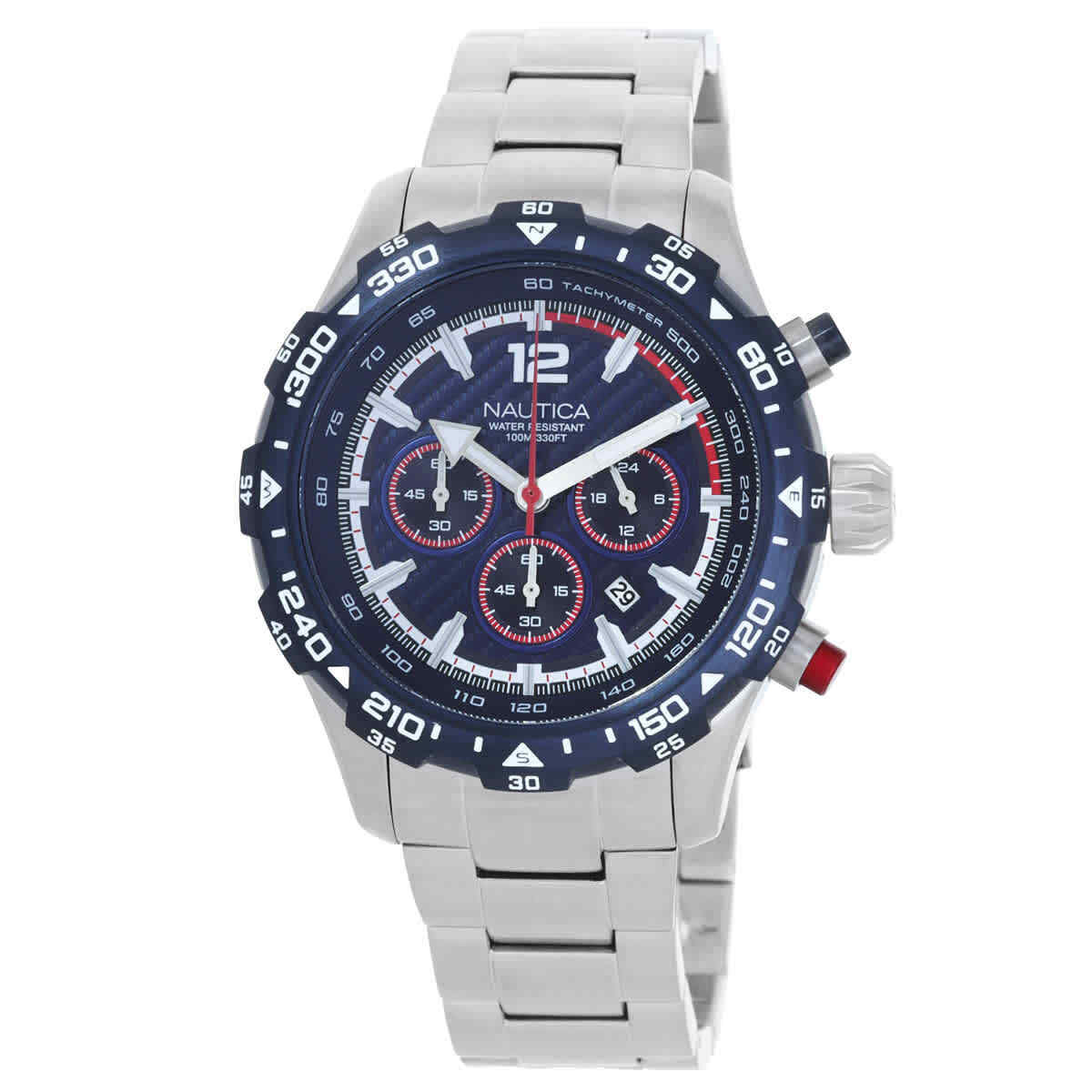 Мужские часы Nautica NST с хронографом и синим циферблатом NAPNSS404