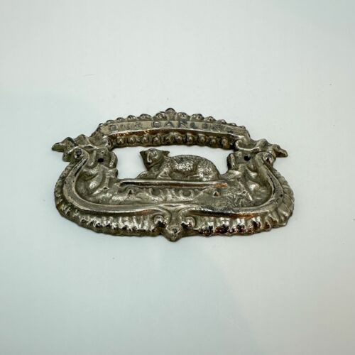 Vintage antike Schatulle Sarg Plakette Unser Liebling mit Lamm Beerdigung Friedhof makaber - Bild 2 von 8