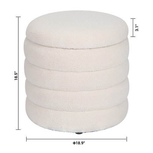 Teddy Storage Bench Ottoman Modern Upholstered for Bedroom End of Bed Footstool - Picture 19 of 22