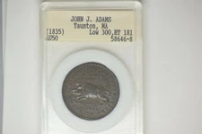 (1835) Hard Times Token- John J. Adams- Choice Brown AU