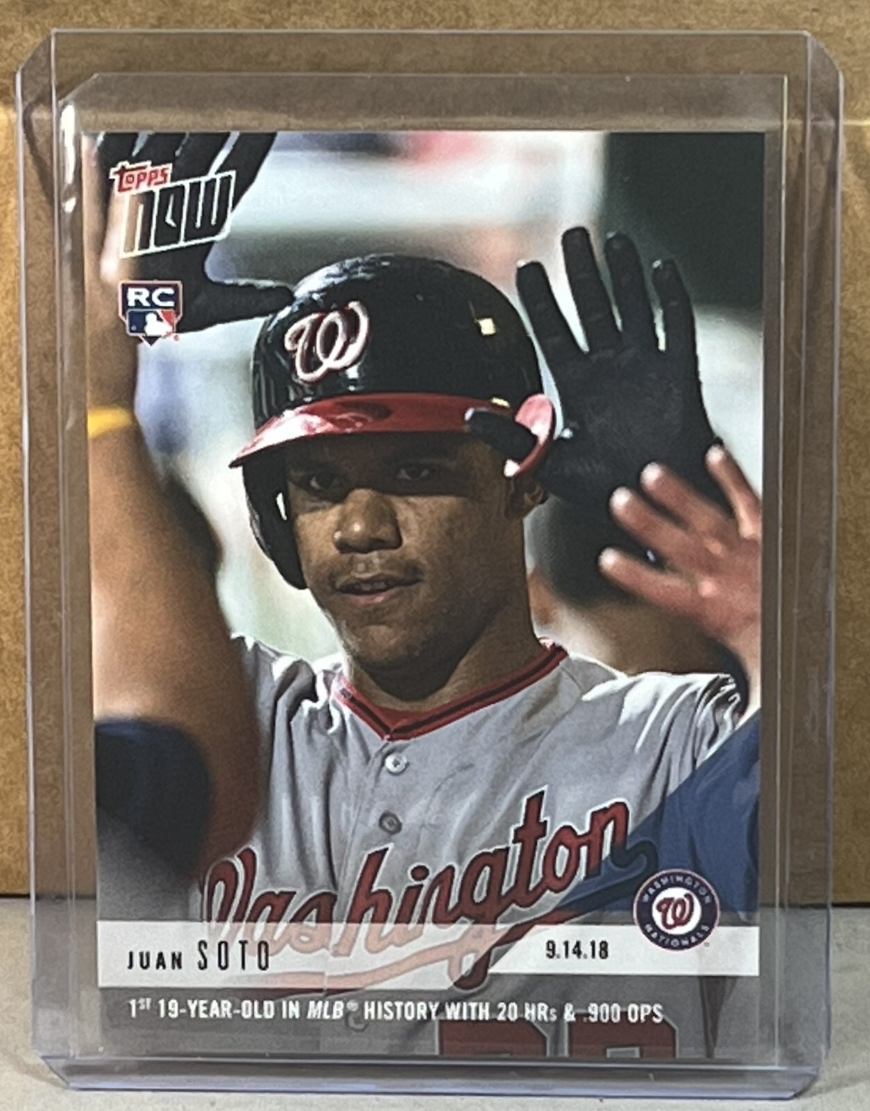 2018 TOPPS NOW #726 JUAN SOTO NATIONALS ROOKIE 20 HRs .900 OPS Print Run 1642