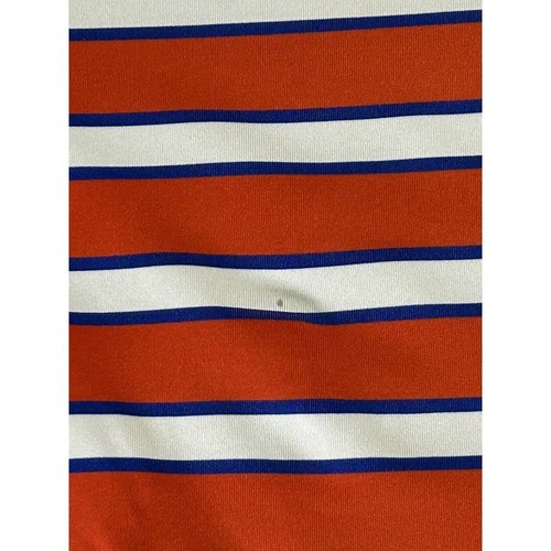 FootJoy Mens Size M Golf Polo Shirt Red/ Orange White Blue Stripe FJ Casual - Picture 3 of 9