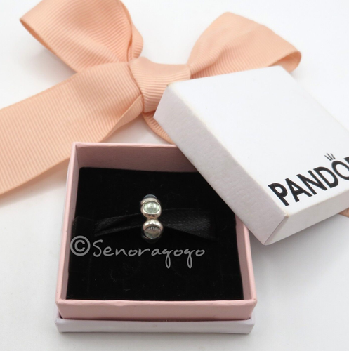 PANDORA Silver 925 ALE & Blue Topaz Seaside Kiss Spacer Charm 790538BTP Rare - Picture 17 of 18