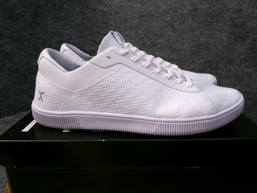 Flux Footwear Mens Adapt Trainer All White Barefoot Athletic Knit Shoes Size 10