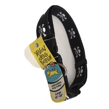 YELLOW DOG DESIGN Size Large 18" - 28" NEW Skulls Adjustable Dog Collar