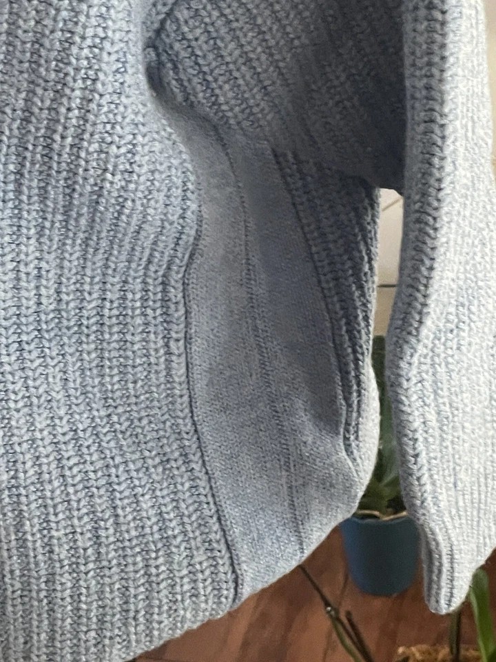 POESÍA Lana Merino Algodón Grueso Tejido Suéter Manga 3/4, US6 UK 10 Talla. Foto 4 de 4