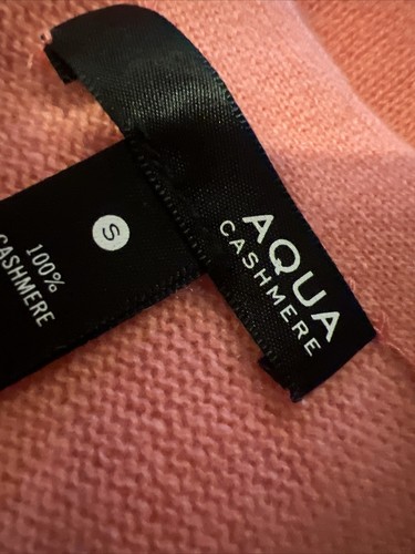 AQUA Womens 100% CASHMERE Button Up Light Cardigan Knit Sweater Long Sleeve sz S - Picture 8 of 8