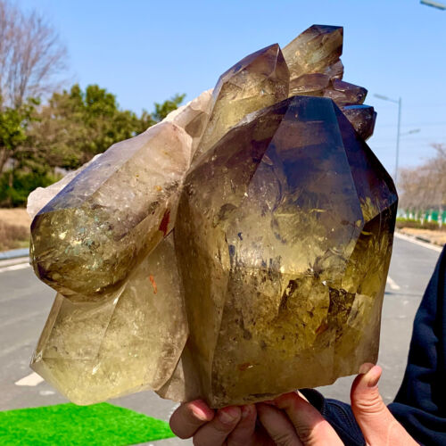 21.87LB Natural Citrine Smoky Quartz Crystal mineral cluster specimen Healing - Picture 3 of 21