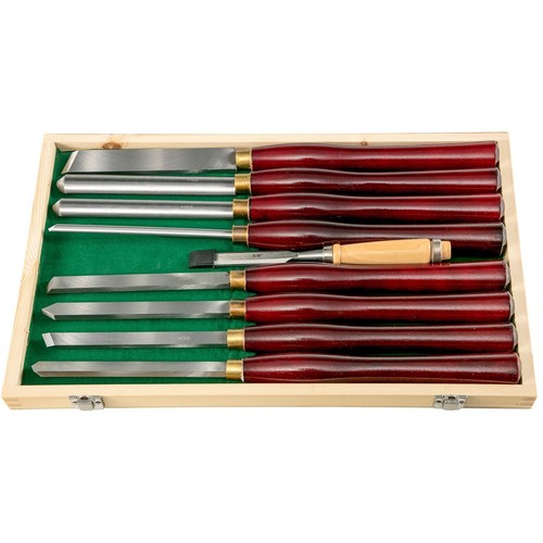 8pc HSS Wood Lathe Chisel Set Gouge/Skew/Scraper/Parting Tools + Case Red Handle - Picture 24 of 24