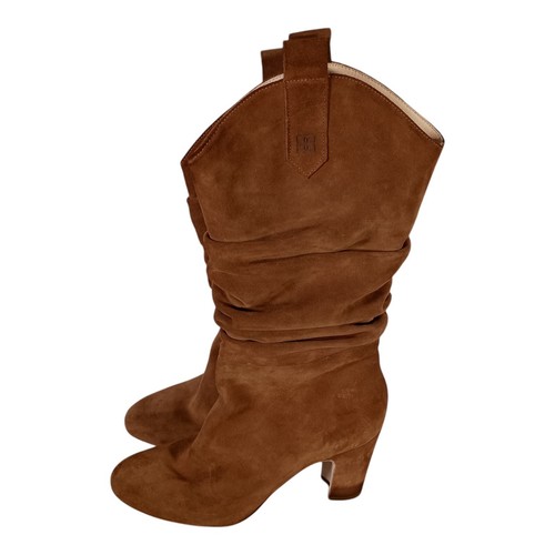 Botas Mavette 11 para mujer marrón Vittoria gamuza holgadas punta redonda cremallera alta informales - Imagen 3 de 8
