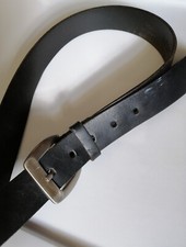 New York Company Leather Belt Size S BLACK Made in Italy