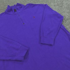 Polo Ralph Lauren Sweater Mens 2XB Big 1/4 Zip Pull Over Blue Red Pony