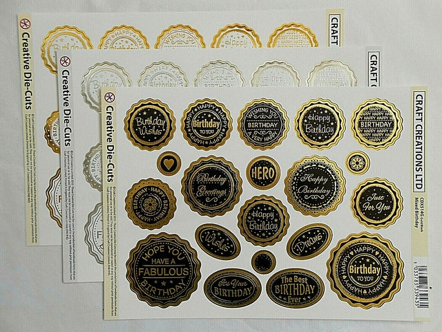 Craft Creations Foiled and Die-Cut Mixed Birthday Bottle Top Messages Greetings Craft Creations Foiled and Die-Cut Mixed Birthday Bottle Top Messages Greetings
