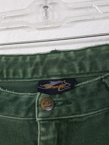 Vintage Wrangler gerades Bein olivgrün Denim Jeans Damen Label Größe 32 x 29 - Bild 7 von 8