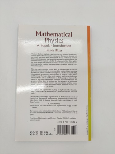 Mathematical Physics: A Popular Introduction (Dover Books on Mathematics) - GOOD - Imagen 2 de 5