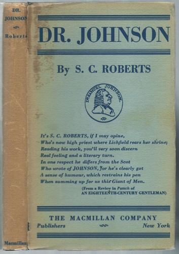 S C ROBERTS / Doctor Johnson 1st Edition 1935