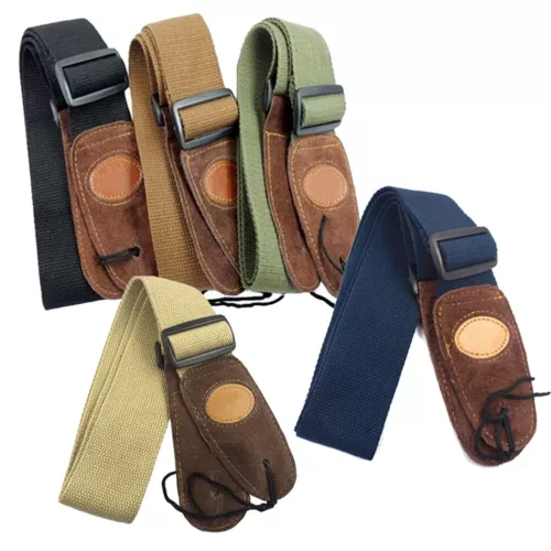 Adjustable Leather Ends Guitar Strap For Electric Acoustic Guitar bass USA