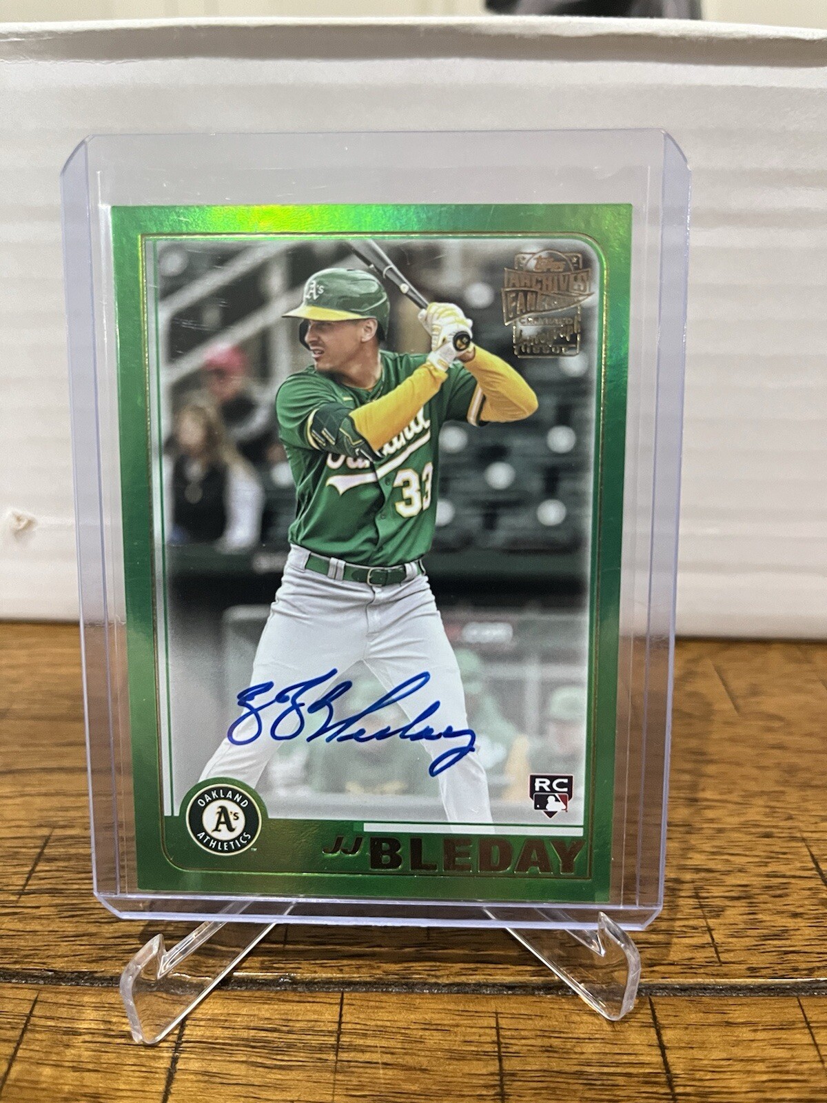 2023 Topps Archives JJ Bleday Green Refractor Fan Favorite Rookie Auto #50 /99