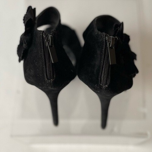 Rouge Helium Black Suede Stiletto Platform Pumps Heels, Sz 9 - Picture 9 of 9