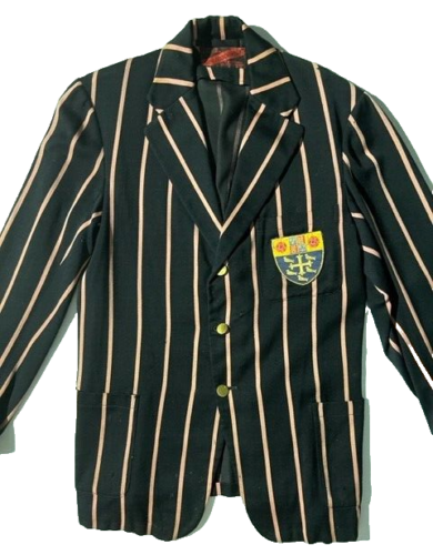 Giacca blazer vintage British GEO Hodgkinson a righe rosa nero rugby cricket scuola - Foto 15 di 21