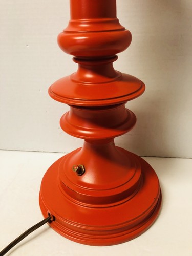 Vintage MCM Orange Stiffel Painted Brass Table Lamp *No Shade* Hippy Retro - Picture 5 of 9